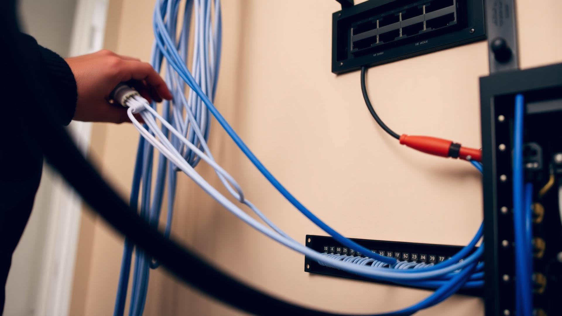 Cat 6 ethernet and structured data cable installation in a Charleston SC home
