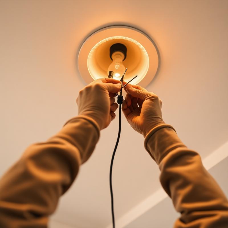 Charleston County electrician installing recessed LED lighting in a Lowcountry home