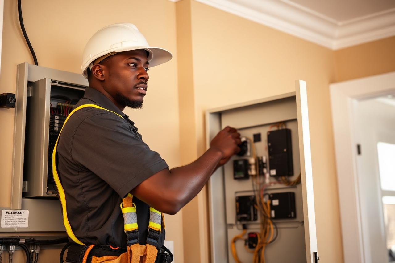 Daniel Island electricians upgrading a breaker panel