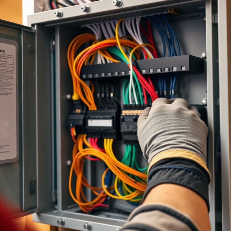 Close-up of code-compliant wiring installed by an electrician in Charleston County SC