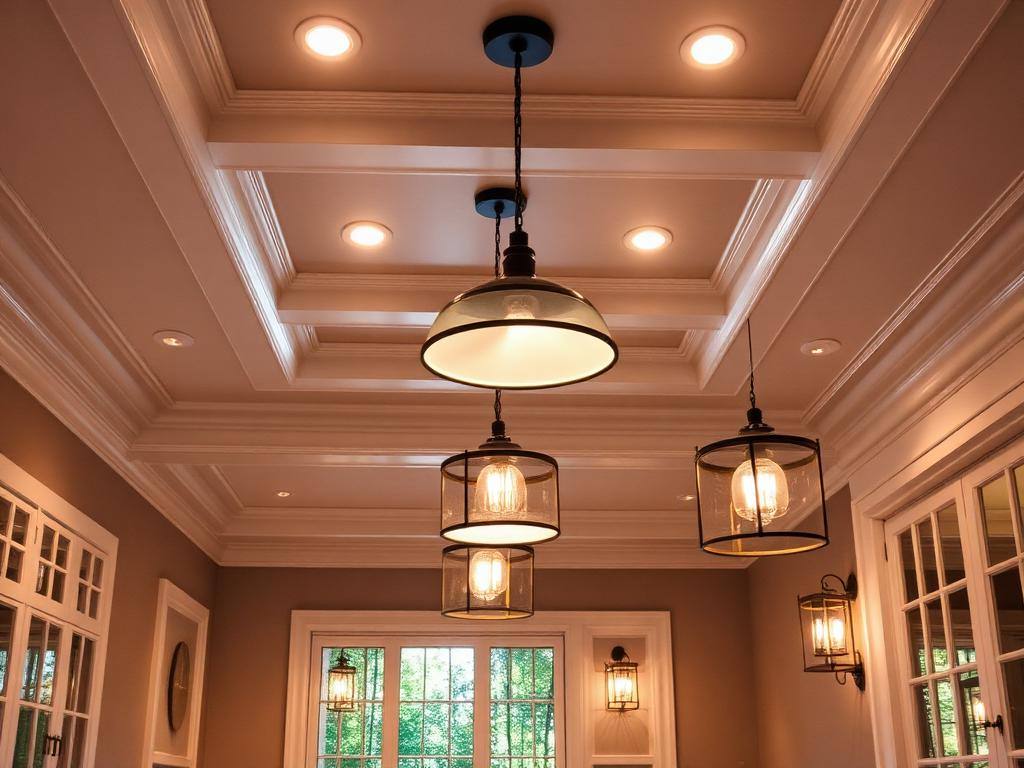 Modern lighting design installation in a Charleston home