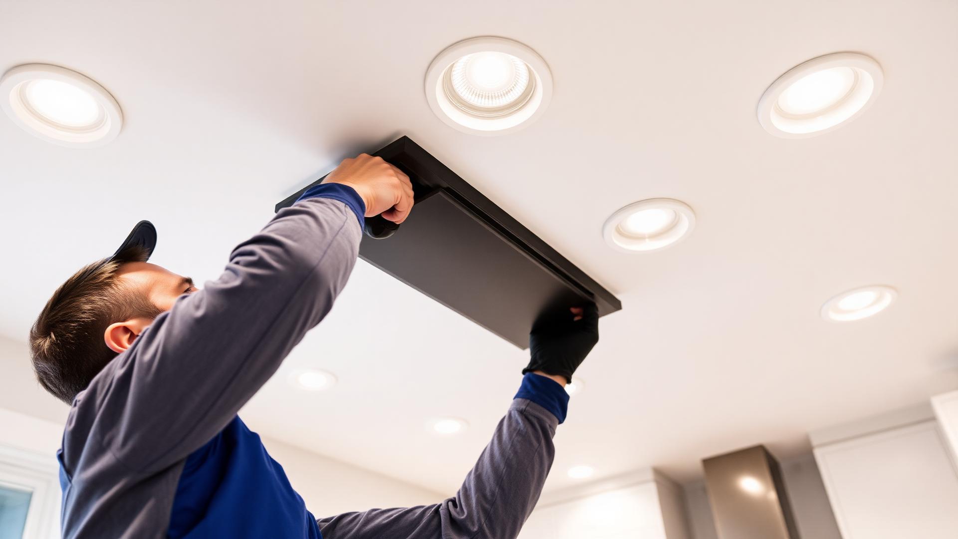 Recessed lighting installation in Daniel Island