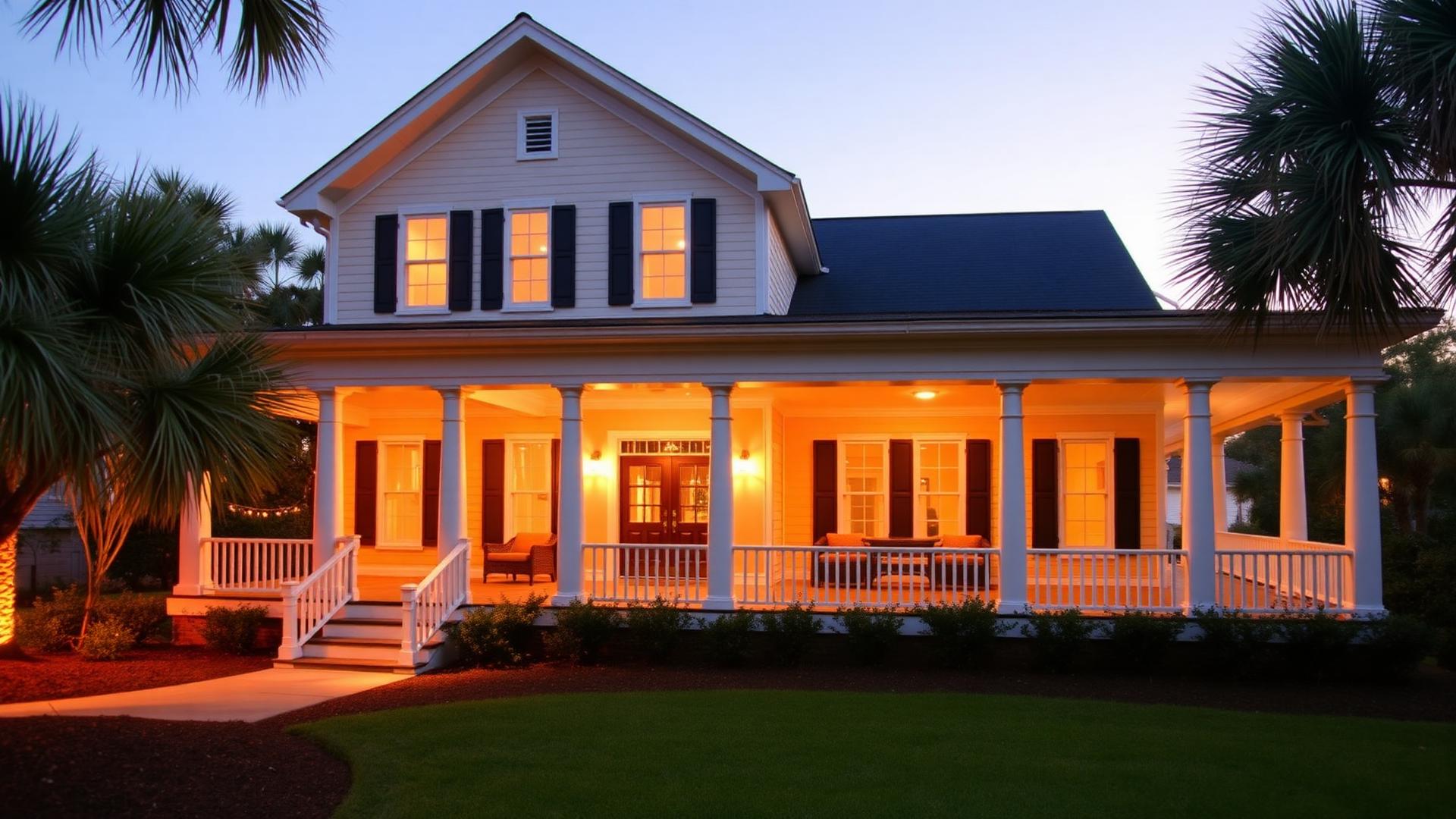 Beautiful Charleston home with professional electrical lighting